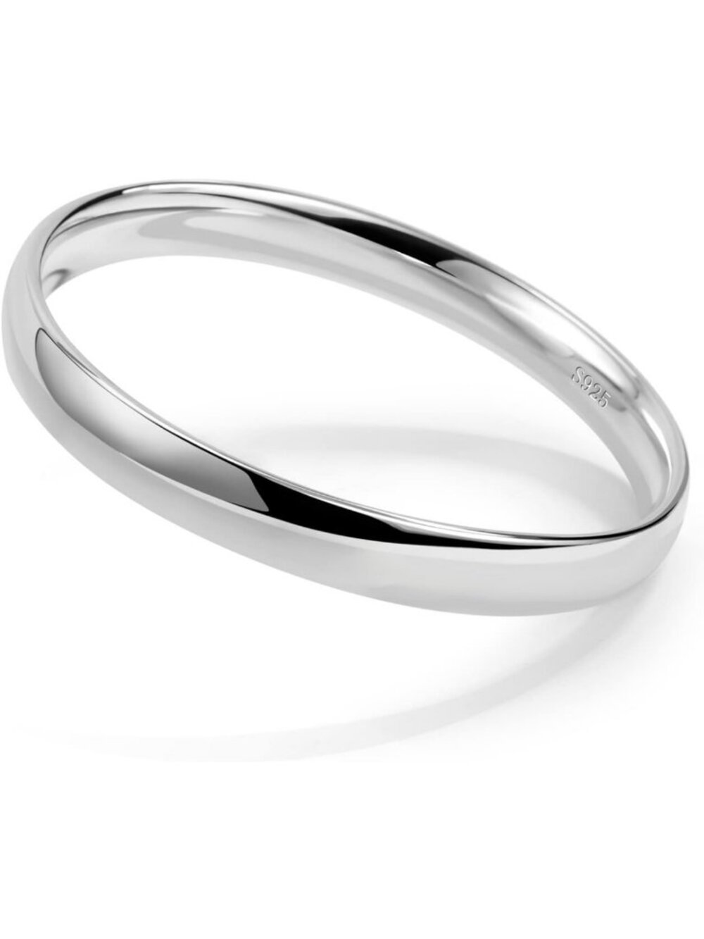 925 Sterling Silver Handmade Bracelet for Women - Glossy Minimalist Bangle